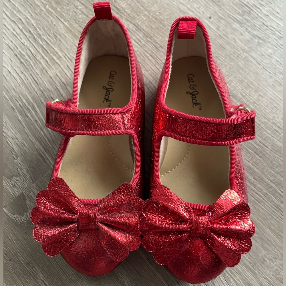 Red Glitter Cat & Jack Ballet Flat
